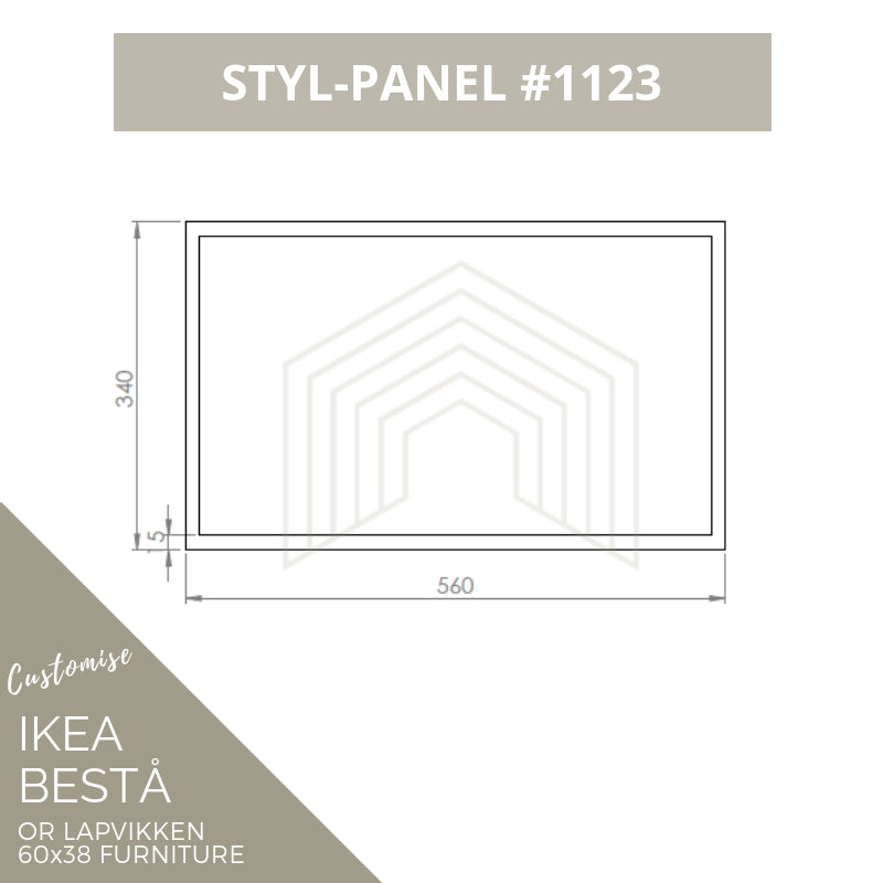 Styl-Panel #1123 to suit IKEA Besta 60x38 furniture - Lux Hax