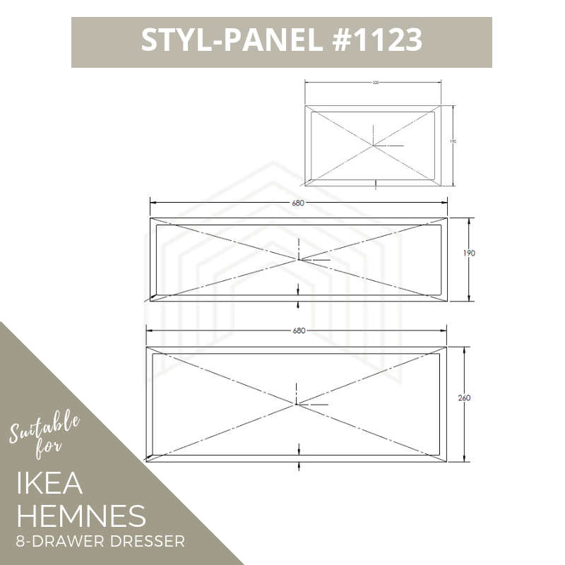 Styl-Panel Kit: #1123 to suit IKEA Hemnes 8-drawer dresser - Lux Hax