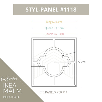 Styl-Panel Kit: #1118 to suit IKEA MALM bedheads - Lux Hax