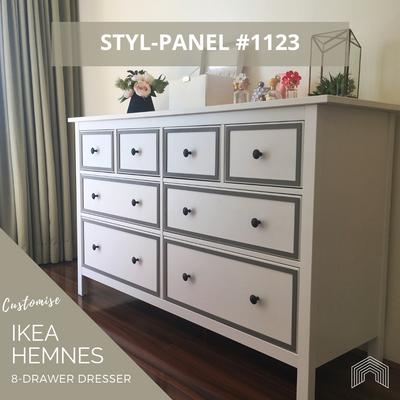 Styl-Panel Kit: #1123 to suit IKEA Hemnes 8-drawer dresser - Lux Hax