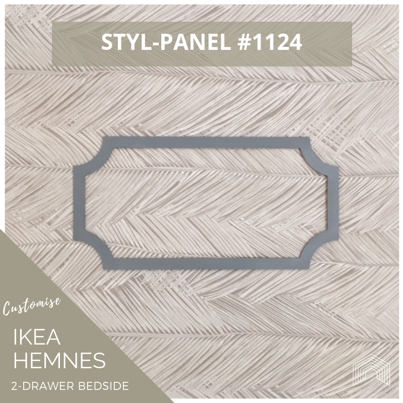 Styl-Panel Kit: #1124 to suit IKEA Hemnes 2-drawer bedside table - Lux Hax