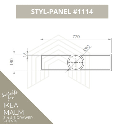 Styl-Panel Kit: #1114 to suit IKEA Malm 3 or 4 or 6-drawer chest - Lux Hax