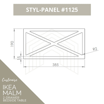 Styl-Panel Kit: #1125 to suit IKEA Malm 2-drawer bedside table - Lux Hax