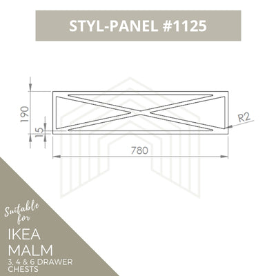 Styl-Panel Kit: #1125 to suit IKEA Malm 3 or 4 or 6 drawer chest - Lux Hax