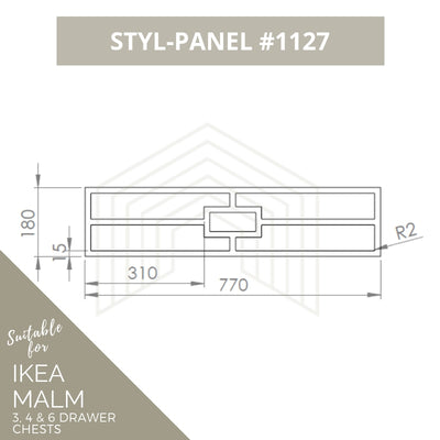 Styl-Panel Kit: #1127 to suit IKEA Malm 3 or 4 or 6-drawer chest - Lux Hax