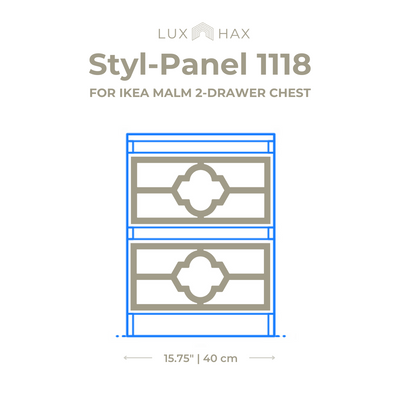 Styl-Panel Kit: #1118 to suit IKEA Malm 2-drawer bedside table - Lux Hax