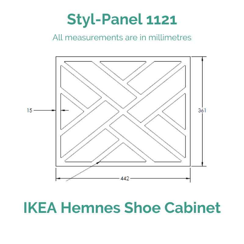 Styl-Panel Kit: #1121 to suit IKEA Hemnes 4-Drawer Shoe Cabinet - Lux Hax
