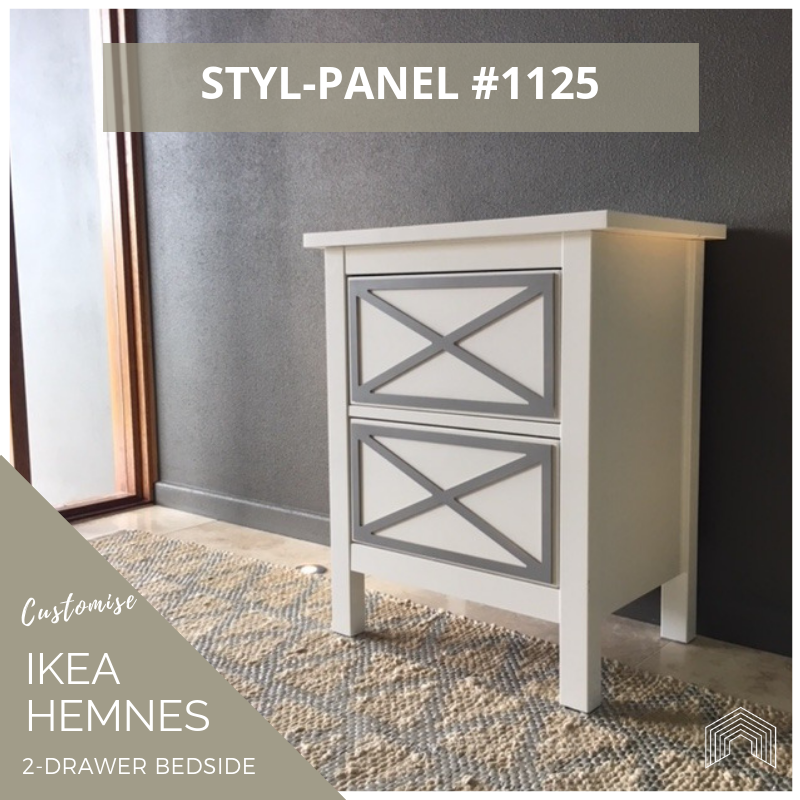 Styl-Panel Kit: #1125 to suit IKEA Hemnes 2-drawer bedside table - Lux Hax