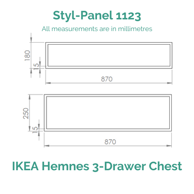 Styl-Panel Kit: #1123 to suit IKEA Hemnes 3-drawer dresser - Lux Hax