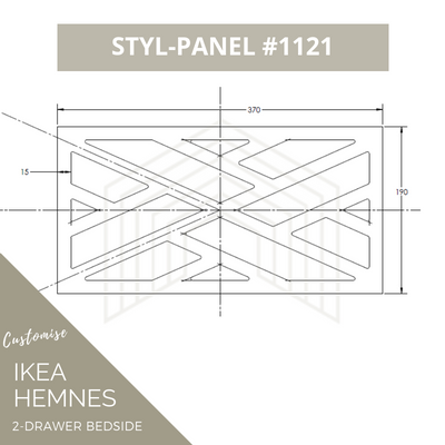 Styl-Panel Kit: #1121 to suit IKEA Hemnes 2-drawer bedside table - Lux Hax