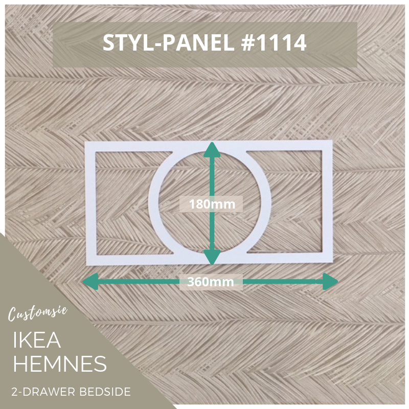 Styl-Panel Kit: #1114 to suit IKEA Hemnes 2-drawer bedside table - Lux Hax