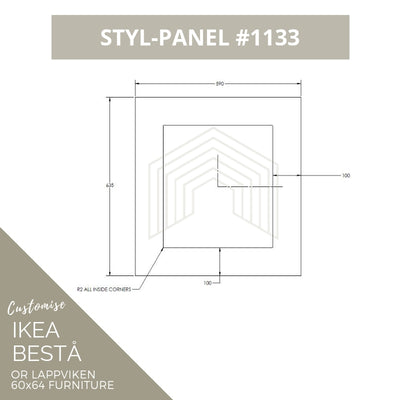 Styl-Panel #1133 to suit IKEA Besta 60x64 furniture - Lux Hax