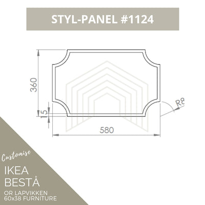Styl-Panel #1124 to suit IKEA Besta 60x38 furniture - Lux Hax