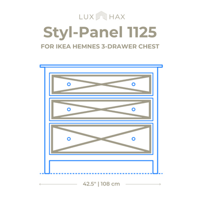 Styl-Panel Kit: #1125 to suit IKEA Hemnes 3-drawer dresser - Lux Hax