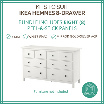 Styl-Panel Kit: #1127 to suit IKEA Hemnes 8-drawer dresser - Lux Hax