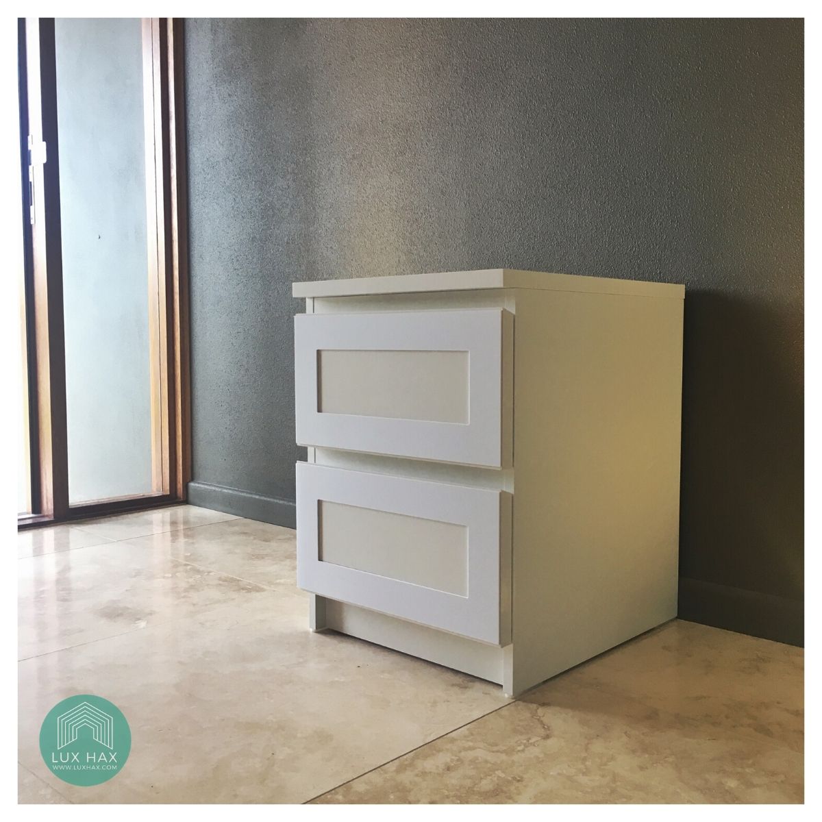 Styl-Panel Kit: #1133 to suit IKEA Malm 2-drawer bedside table - Lux Hax