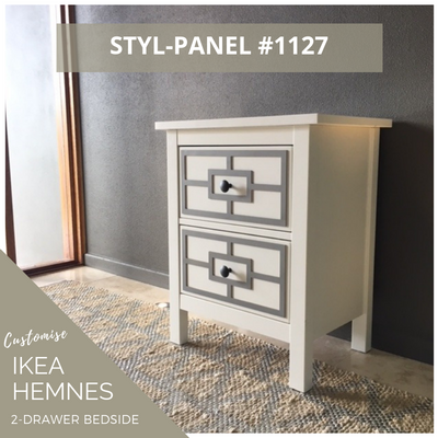 Styl-Panel Kit: #1127 to suit IKEA Hemnes 2-drawer bedside table - Lux Hax